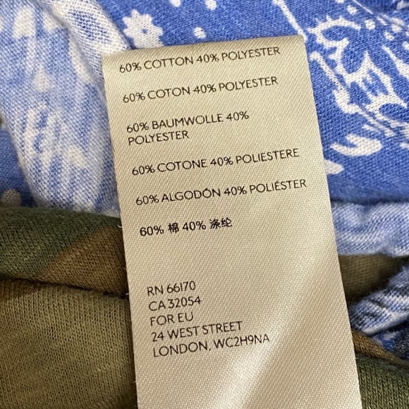 Free People We the Free Clarity Army Camo Bandana Blue T-Shirt XS - Picture 6 of 12